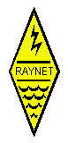 Logo of Raynet, Radio Amateur Emergency Network in the UK, and link to Raynet Northern Ireland's web site